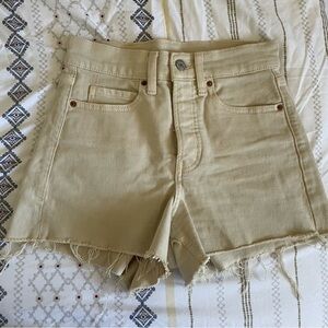Old Navy Cream Jean Shorts Frayed Hems